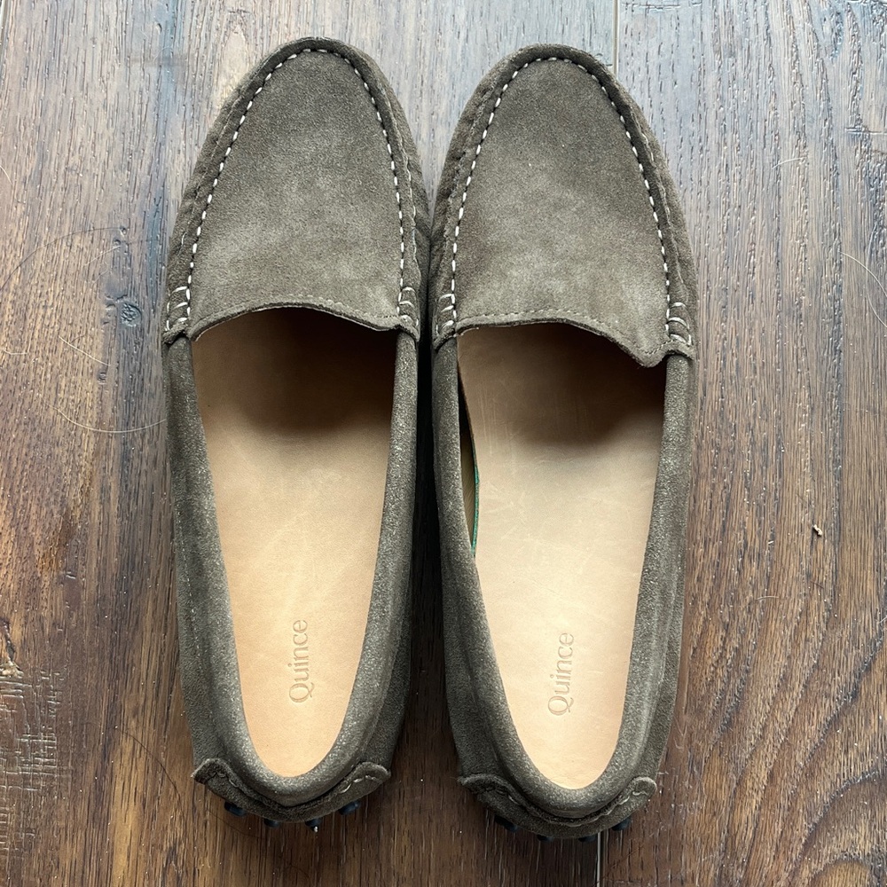 NIB Quince 100%Suede Driving Loafers/Medium Brown - size 8 - Picture 3 of 11